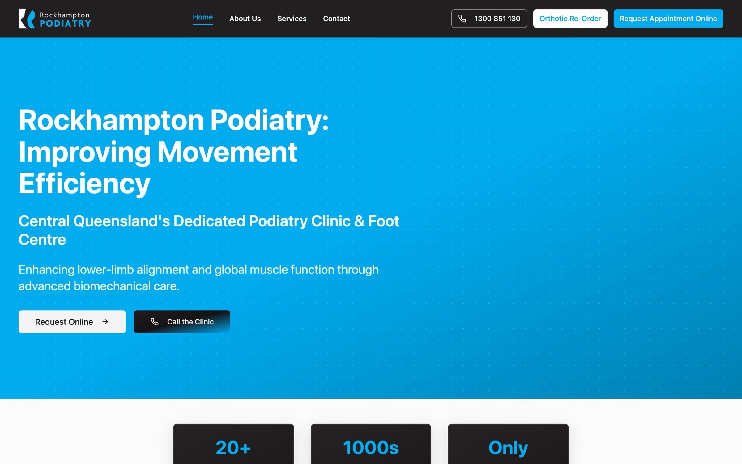 The Rockhampton Podiatry website on desktop.