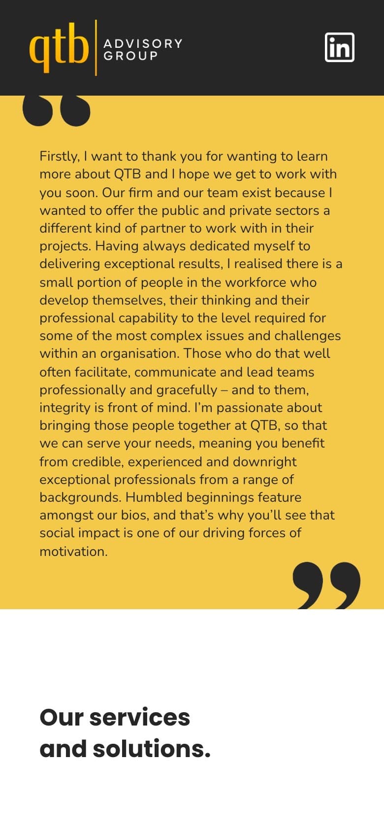The Managing Director’s message on a phone.